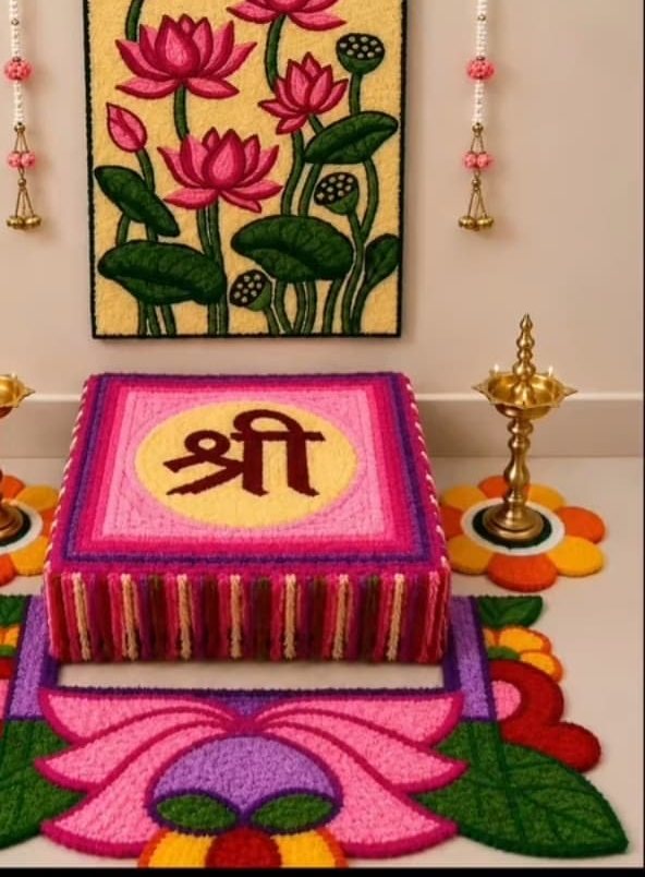 Shree Pooja Chowki Setting — Ashwa Handicraft Decorative Arrangements